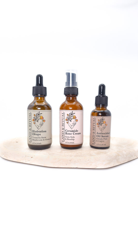 Barrier Repair Trio | Hydration Drops, Ceramide Cream & Serum