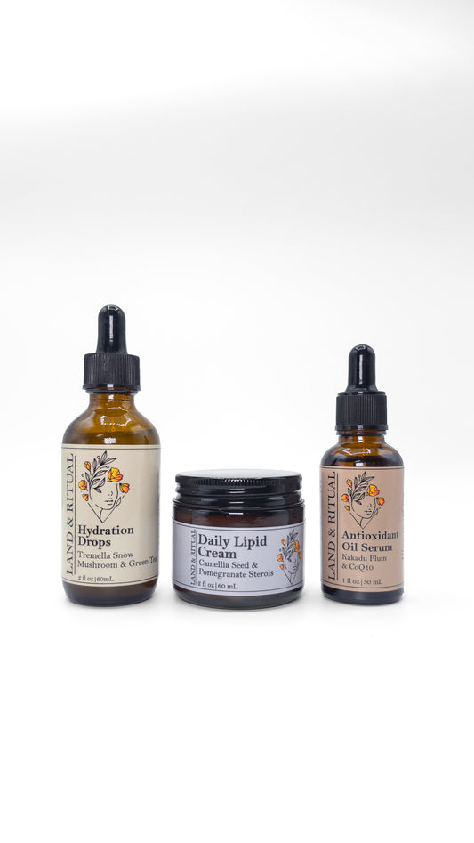 Barrier Repair Trio | Hydration Drops, Lipid Cream & Serum
